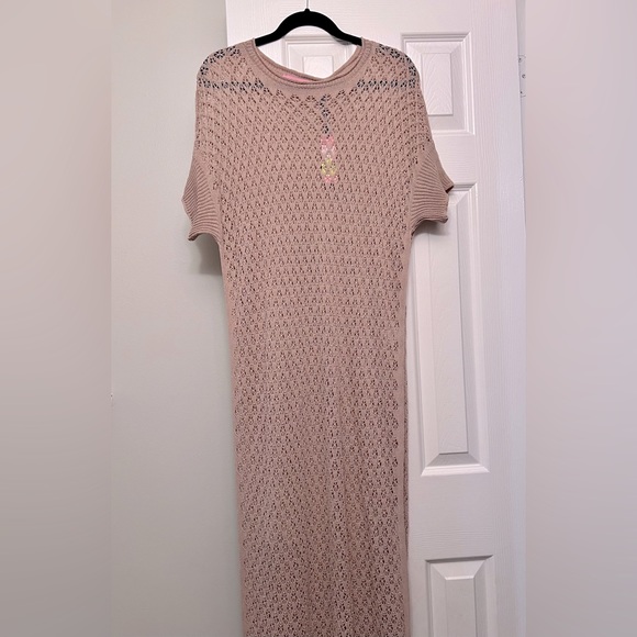 Pink Memories Long Dress in Beige - Picture 2 of 4